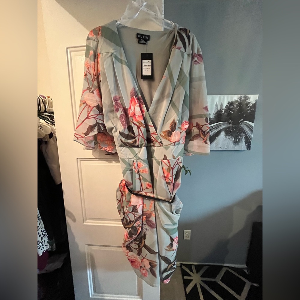 Floral dress with belt
